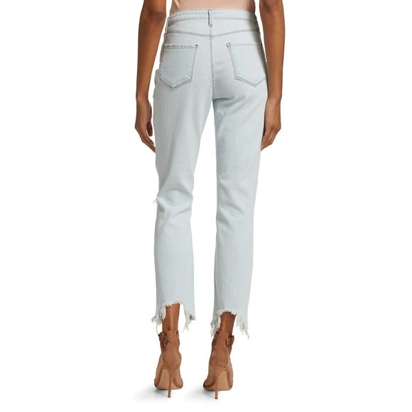 NEW L'AGENCE Size 29 (6-8) Women's High Line Destroyed Slim Jeans, Fade Out - Picture 5 of 7
